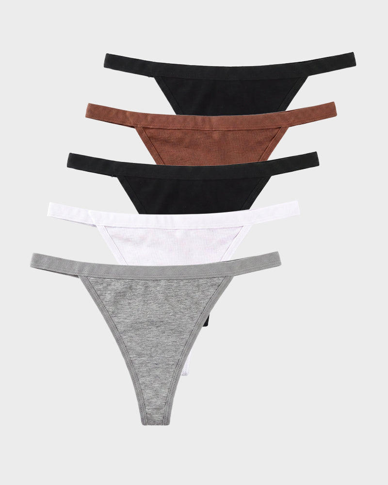 No-Show Seamless Cotton Thong(5 pack)