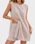 Ribbed Knit Sleeveless 2-Piece Lounge Set