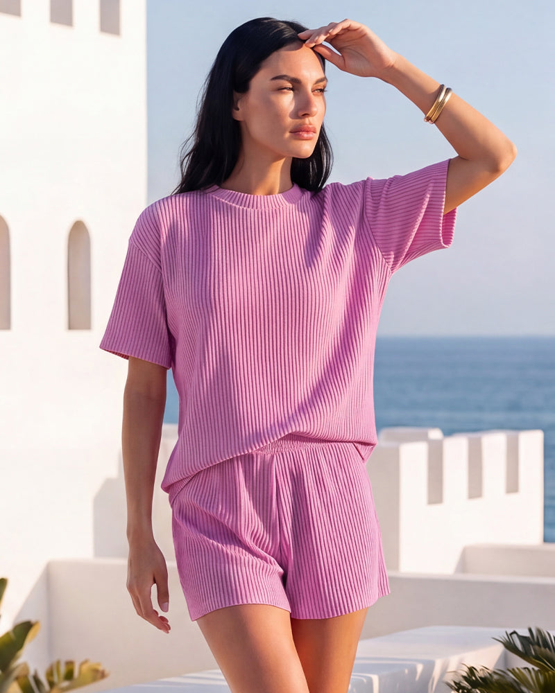 Ribbed Summer Lounge Two-Piece Set