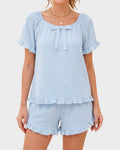 Ruffle Bow 2-Piece Pajama Set