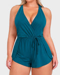 SculptSkin™ AirLift Halter V-Neck Swim Romper