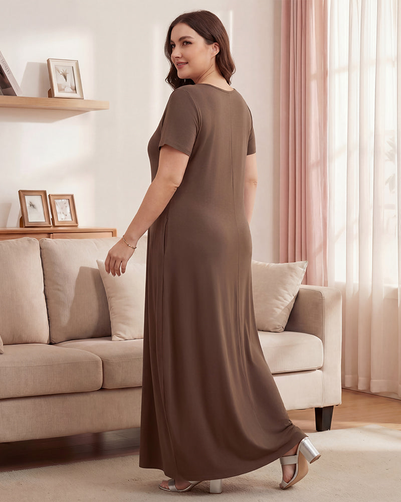 Slimming Maxi Lounge Dress with Pockets
